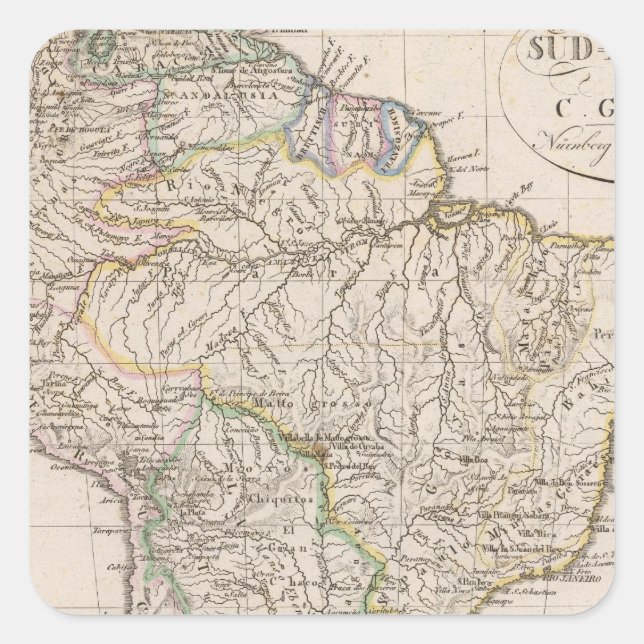 Pegatina Cuadrada Sudamérica 9 (Anverso)