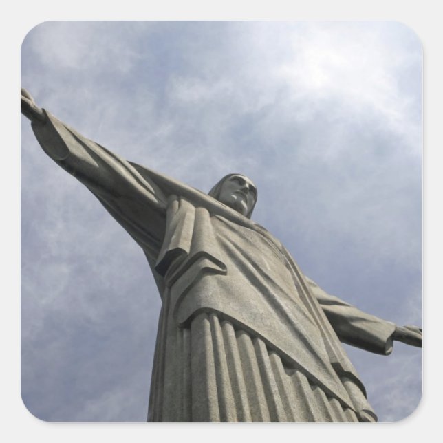 Pegatina Cuadrada Sudamérica, Brasil, Río de Janeiro. Cristo 3 (Anverso)