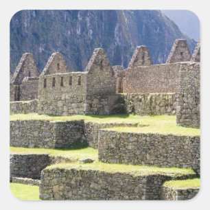 Pegatina Cuadrada Sudamérica - Perú. Trabajos de piedra en la Inca p