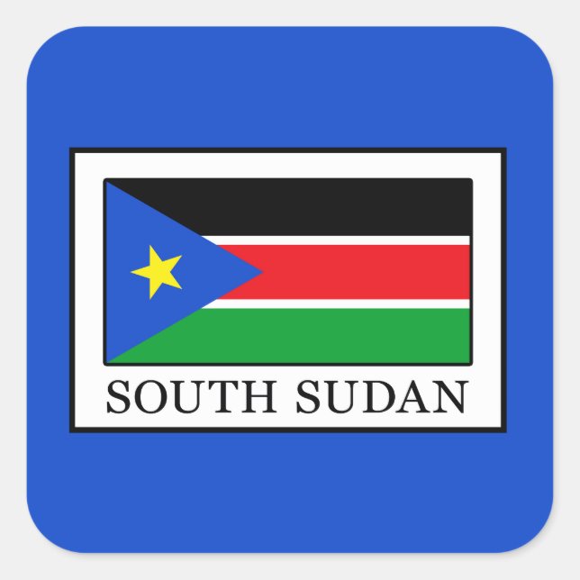 Pegatina Cuadrada Sudán del Sur (Anverso)