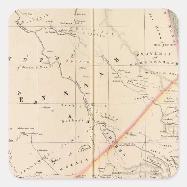 Pegatina Cuadrada Sudán, Etiopía (Anverso)