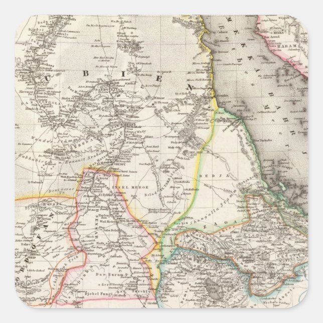 Pegatina Cuadrada Sudán, Etiopía (Anverso)