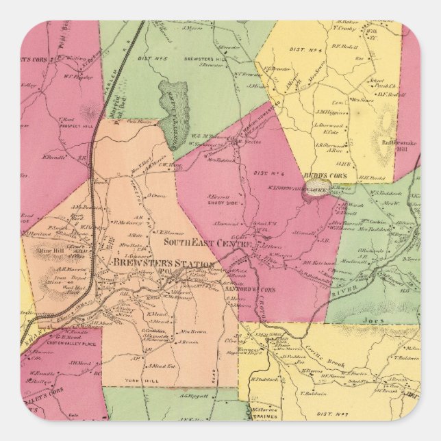 Pegatina Cuadrada Sudeste, ciudad (Anverso)