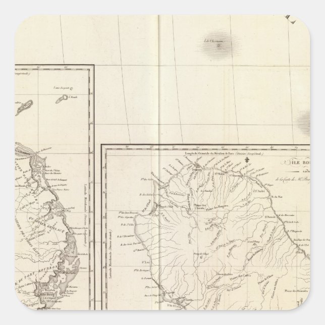 Pegatina Cuadrada Sudeste de África (Anverso)