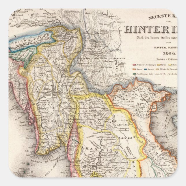 Pegatina Cuadrada Sudeste de Asia (Anverso)