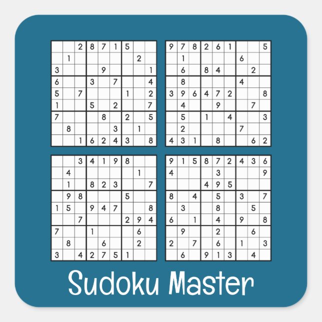 Pegatina Cuadrada Sudoku rompe el diseño (Anverso)
