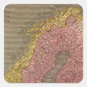 Pegatina Cuadrada Suecia, Dinamarca, Noruega
