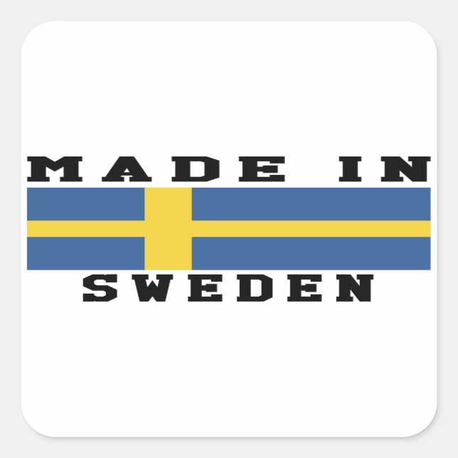 Pegatina Cuadrada Suecia En Diseño (Anverso)