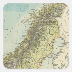 Pegatina Cuadrada Suecia, Noruega, Dinamarca