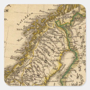 Pegatina Cuadrada Suecia, Noruega y Finlandia