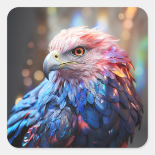 Pegatina Cuadrada Sueño Americano - Águila Fantástica