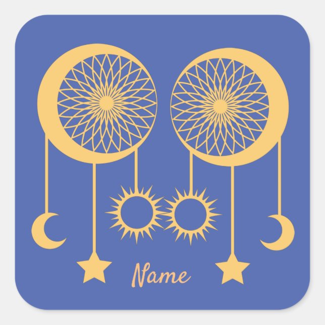 Pegatina Cuadrada Sueño bohemio Catcher Thunder_Cove (Anverso)