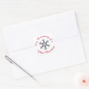 Pegatina Cuadrada Sueño con un Navidad blanco - Flake de nieve