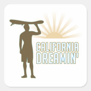 Pegatina Cuadrada Sueño de California