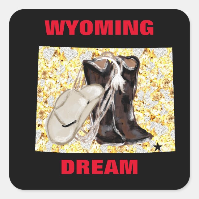 PEGATINA CUADRADA SUEÑO WYOMING (Anverso)