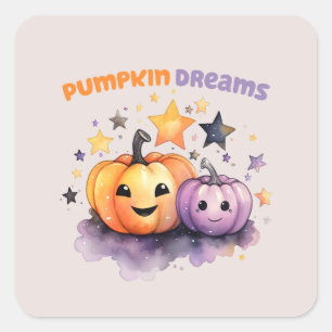 Pegatina Cuadrada Sueños de calabaza