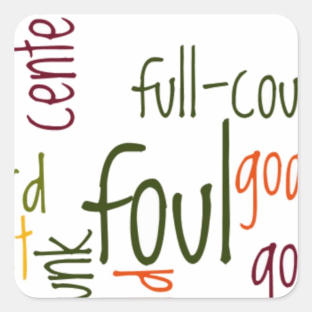 Pegatina Cuadrada Sueños de soltar: Baloncesto - Juego de Campeones (Anverso)