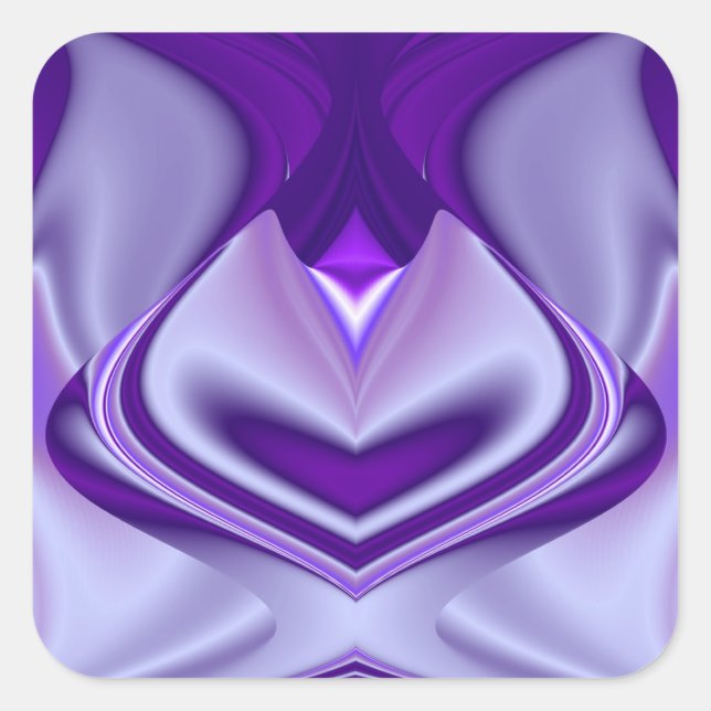 Pegatina Cuadrada Sueños del arcoiris de flores moradas (Anverso)