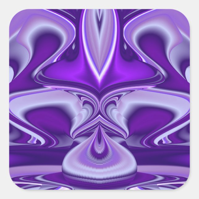 Pegatina Cuadrada Sueños del arcoiris de flores moradas (Anverso)