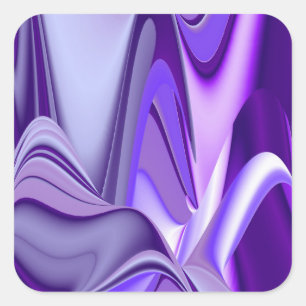 Pegatina Cuadrada Sueños del arcoiris de flores moradas