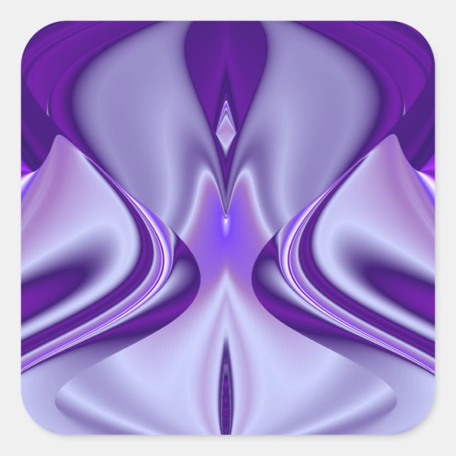 Pegatina Cuadrada Sueños del arcoiris de flores moradas (Anverso)