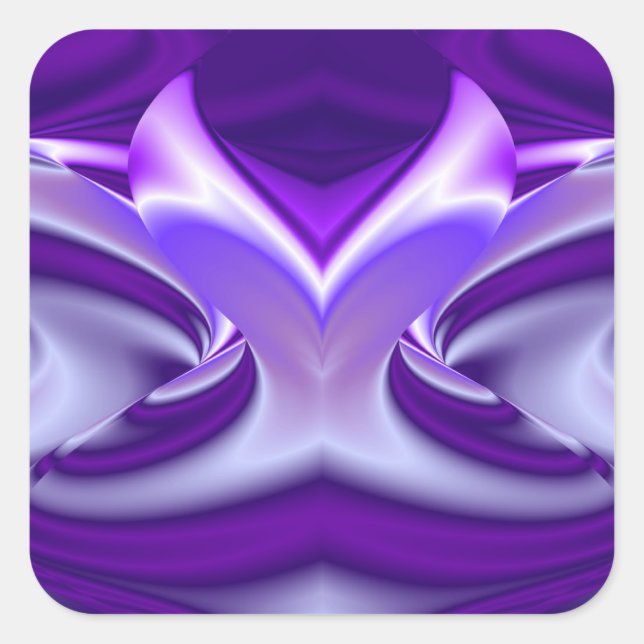 Pegatina Cuadrada Sueños del arcoiris de flores moradas (Anverso)