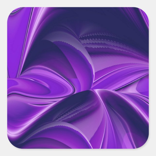 Pegatina Cuadrada Sueños del arcoiris de flores moradas (Anverso)