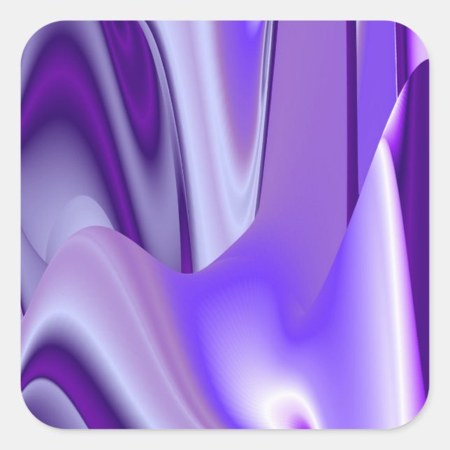 Pegatina Cuadrada Sueños del arcoiris de flores moradas (Anverso)