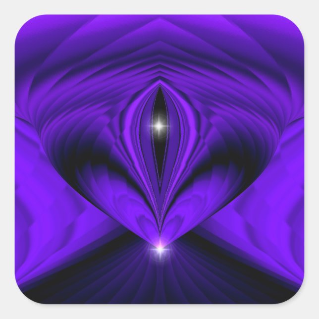 Pegatina Cuadrada Sueños del arcoiris de la flor morada, dos estrell (Anverso)