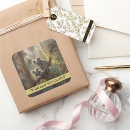 Pegatina Cuadrada Sueños del bosque Koala, personalizado