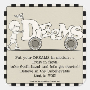 Pegatina Cuadrada Sueños en movimiento