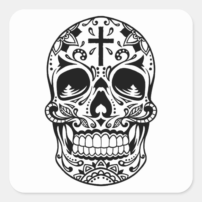 Pegatina Cuadrada SugarSkull Black-01.png (Anverso)