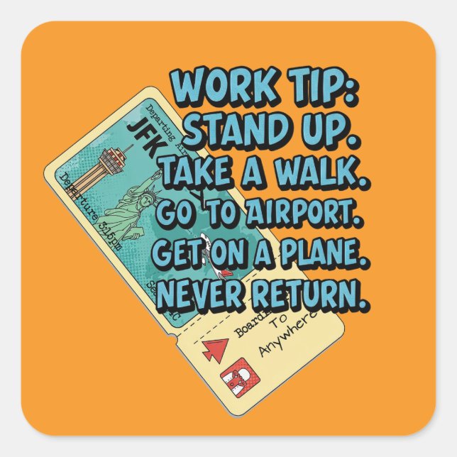 Pegatina Cuadrada Sugerencia de trabajo (Anverso)