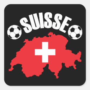 Pegatina Cuadrada Suisse Suiza Soccer