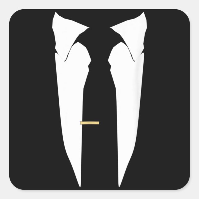 Pegatina Cuadrada Suit Tie Boda Tuxedo Prom Ceremonia de bachiller (Anverso)