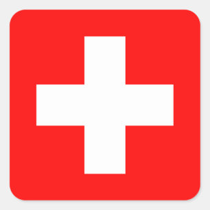 Pegatina Cuadrada Suiza