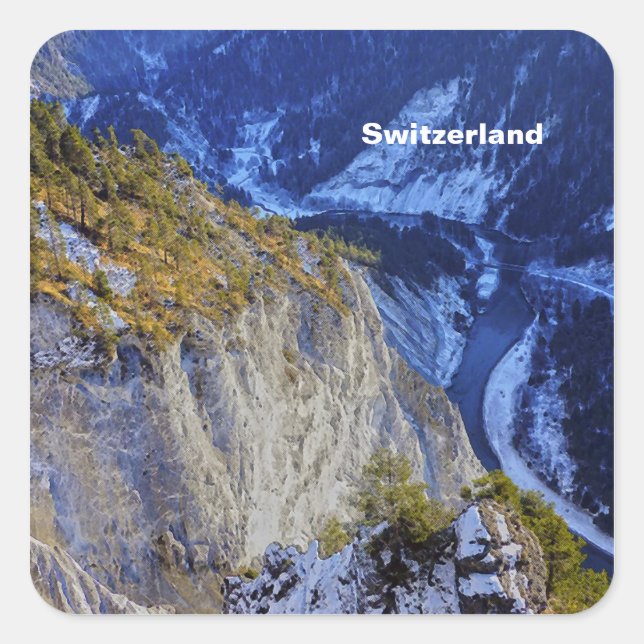Pegatina Cuadrada Suiza (Anverso)