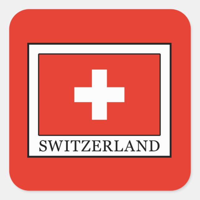 Pegatina Cuadrada Suiza (Anverso)