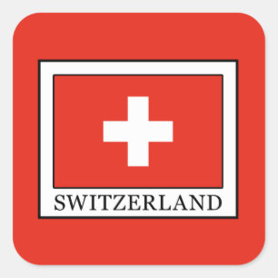 Pegatina Cuadrada Suiza
