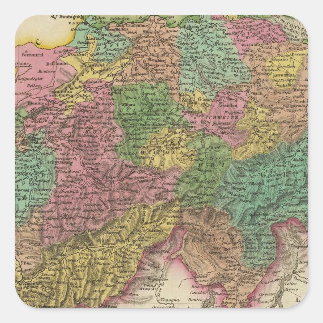 Pegatina Cuadrada Suiza 14 (Anverso)