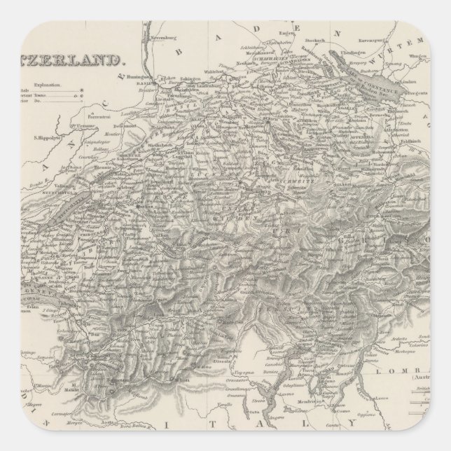 Pegatina Cuadrada Suiza 15 (Anverso)