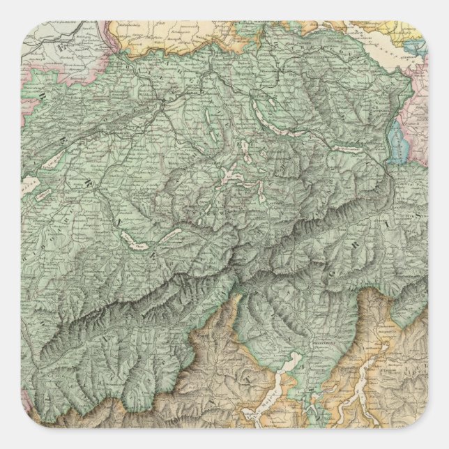 Pegatina Cuadrada Suiza 21 (Anverso)