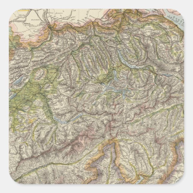 Pegatina Cuadrada Suiza 3 (Anverso)