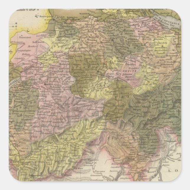 Pegatina Cuadrada Suiza 3 (Anverso)