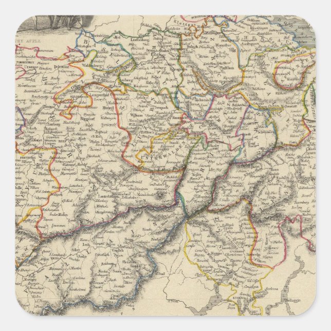 Pegatina Cuadrada Suiza 5 (Anverso)