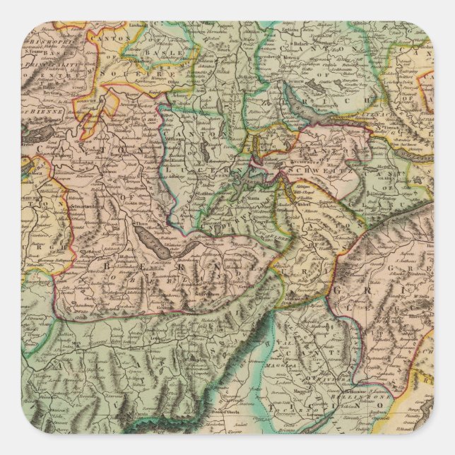 Pegatina Cuadrada Suiza 8 (Anverso)