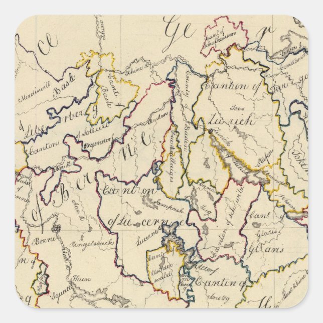 Pegatina Cuadrada Suiza 9 (Anverso)