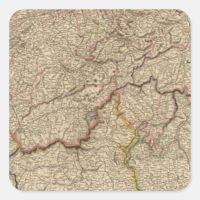 Pegatina Cuadrada Suiza, Alpes (Anverso)