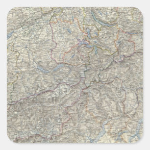 Pegatina Cuadrada Suiza, Saboya, Piamonte