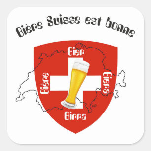 Pegatina Cuadrada Suiza - Suisse Svizzera - Svizra - Switzerland